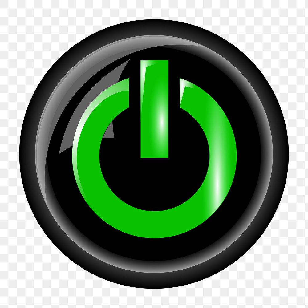 Power on png illustration, transparent background. Free public domain CC0 image.