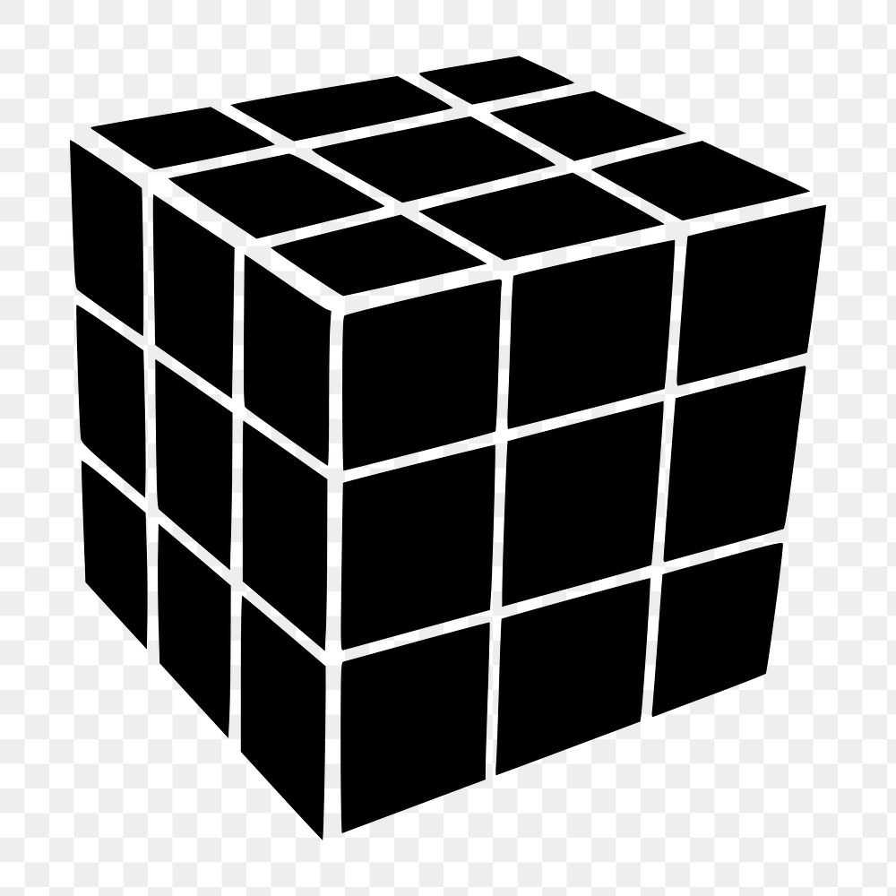 Puzzle cube png illustration, transparent background. Free public domain CC0 image.