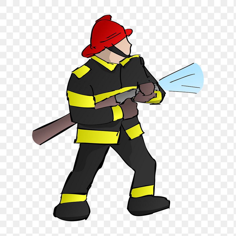 Firefighter png illustration, transparent background. Free public domain CC0 image.
