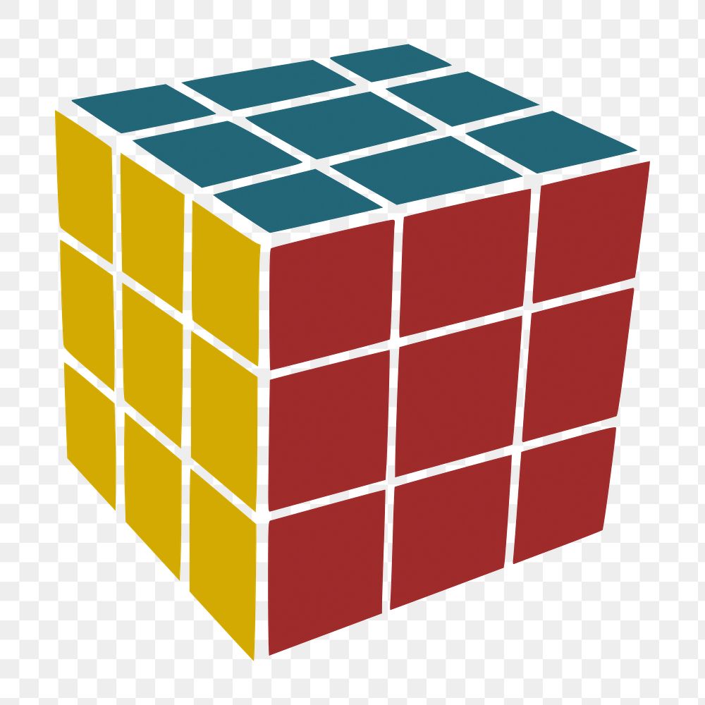 Puzzle cube png illustration, transparent background. Free public domain CC0 image.