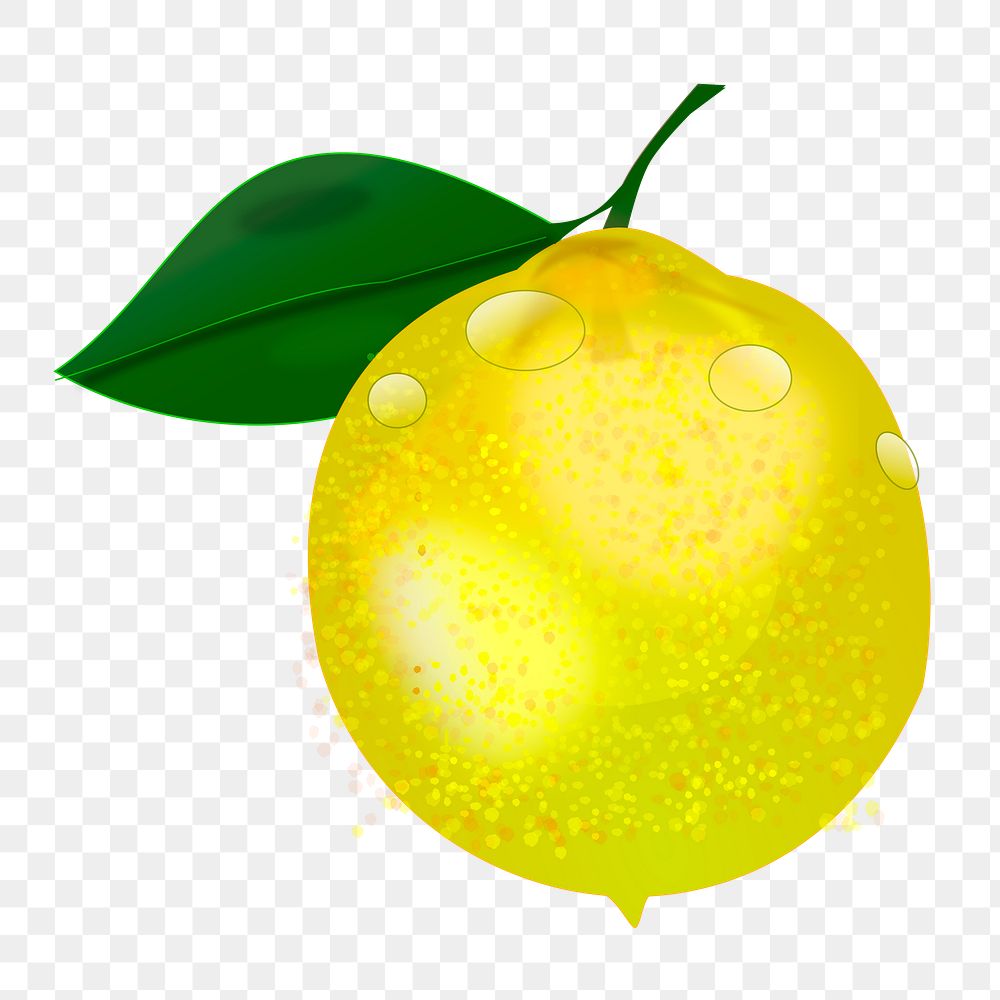 Fresh lemon png illustration, transparent background. Free public domain CC0 image.