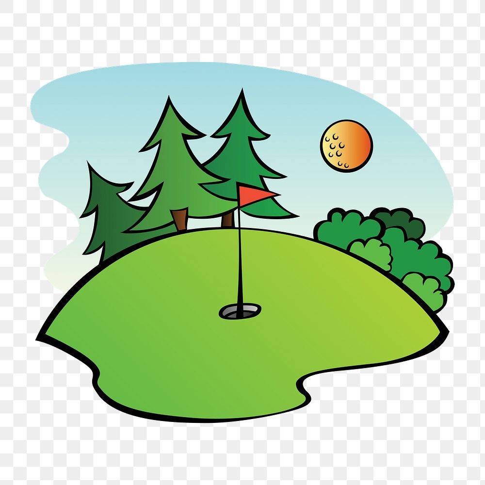 Golf course png illustration, transparent background. Free public domain CC0 image.