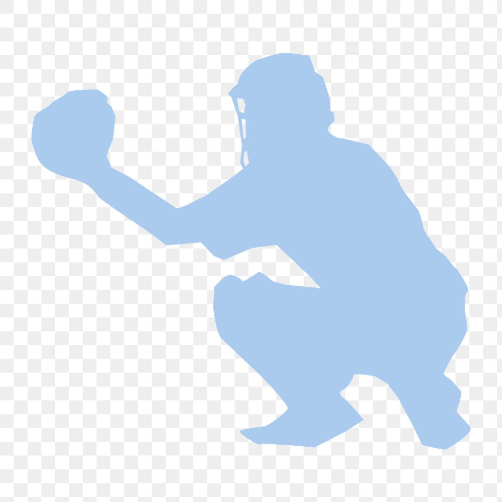 Baseball player  silhouette png illustration, transparent background. Free public domain CC0 image.