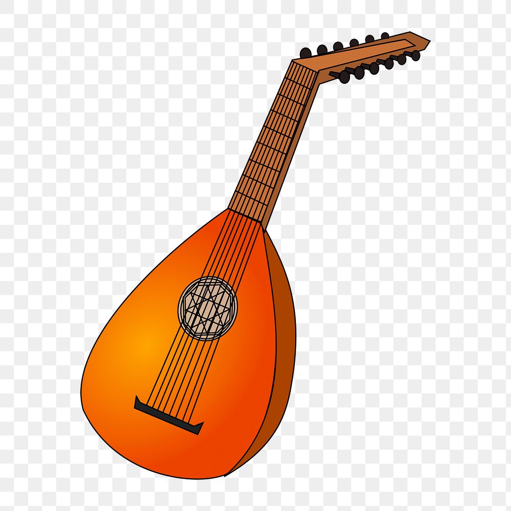 Folk string musical instrument png illustration, transparent background. Free public domain CC0 image.