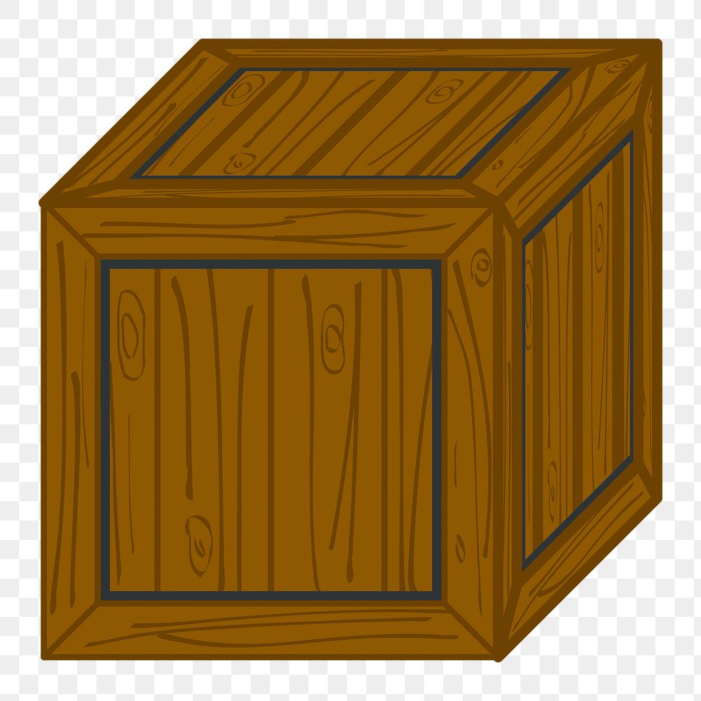 Wooden box png illustration, transparent background. Free public domain CC0 image.