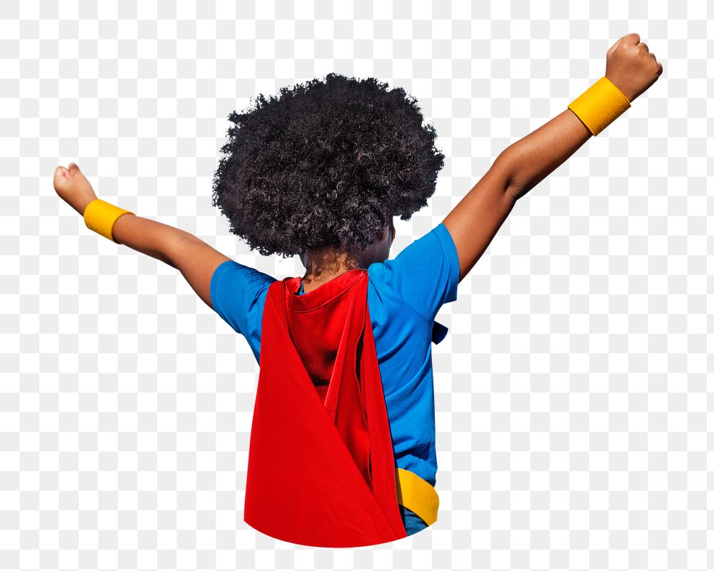 African American png superhero, transparent background