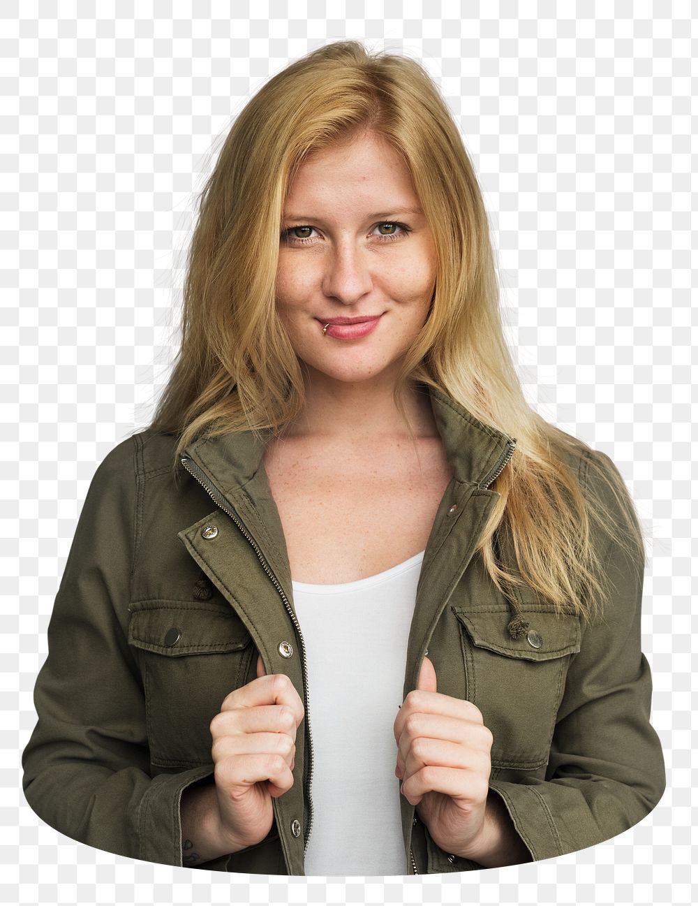 Young woman png element, transparent background