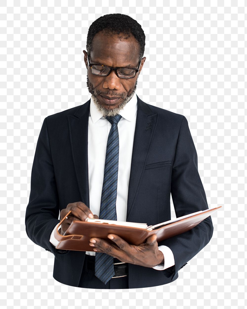 African businessman png element, transparent background