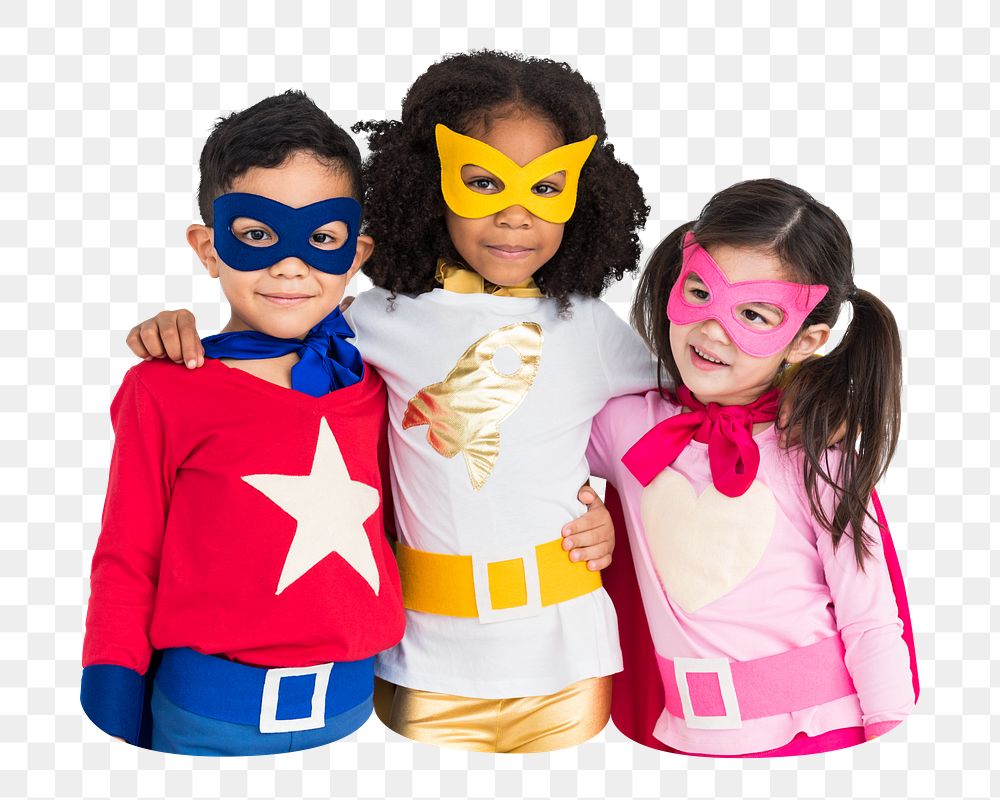 Little superhero png element, transparent background