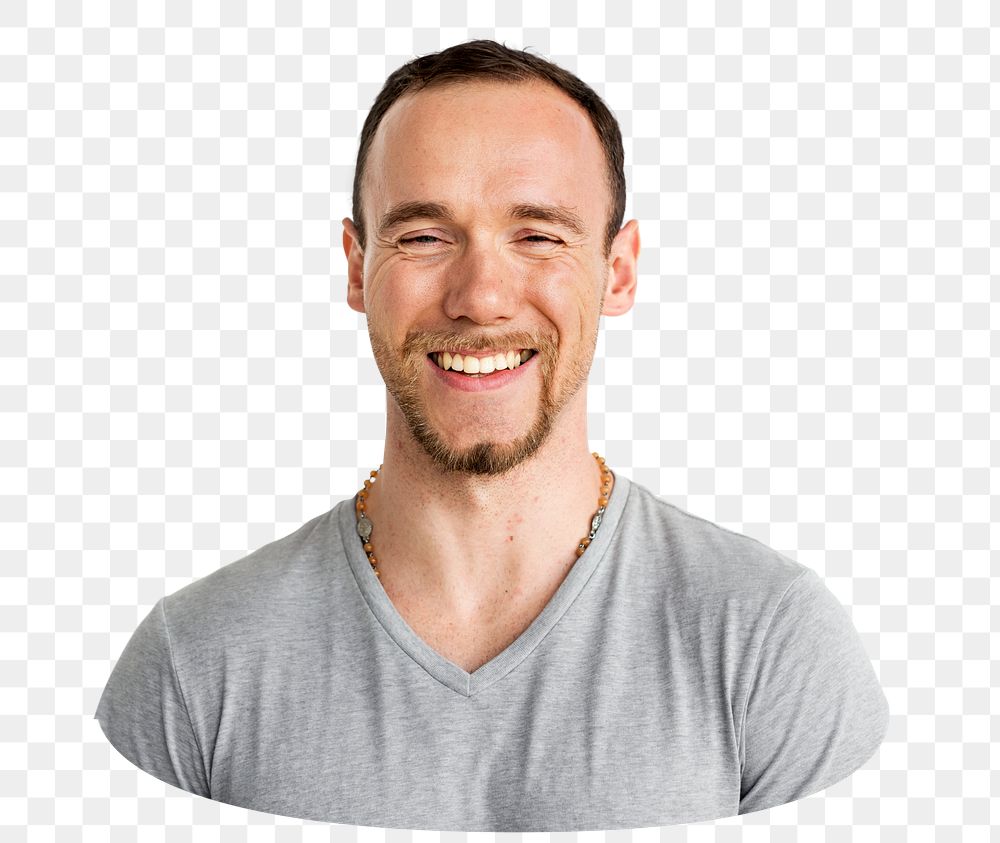 Happy man png element, transparent background