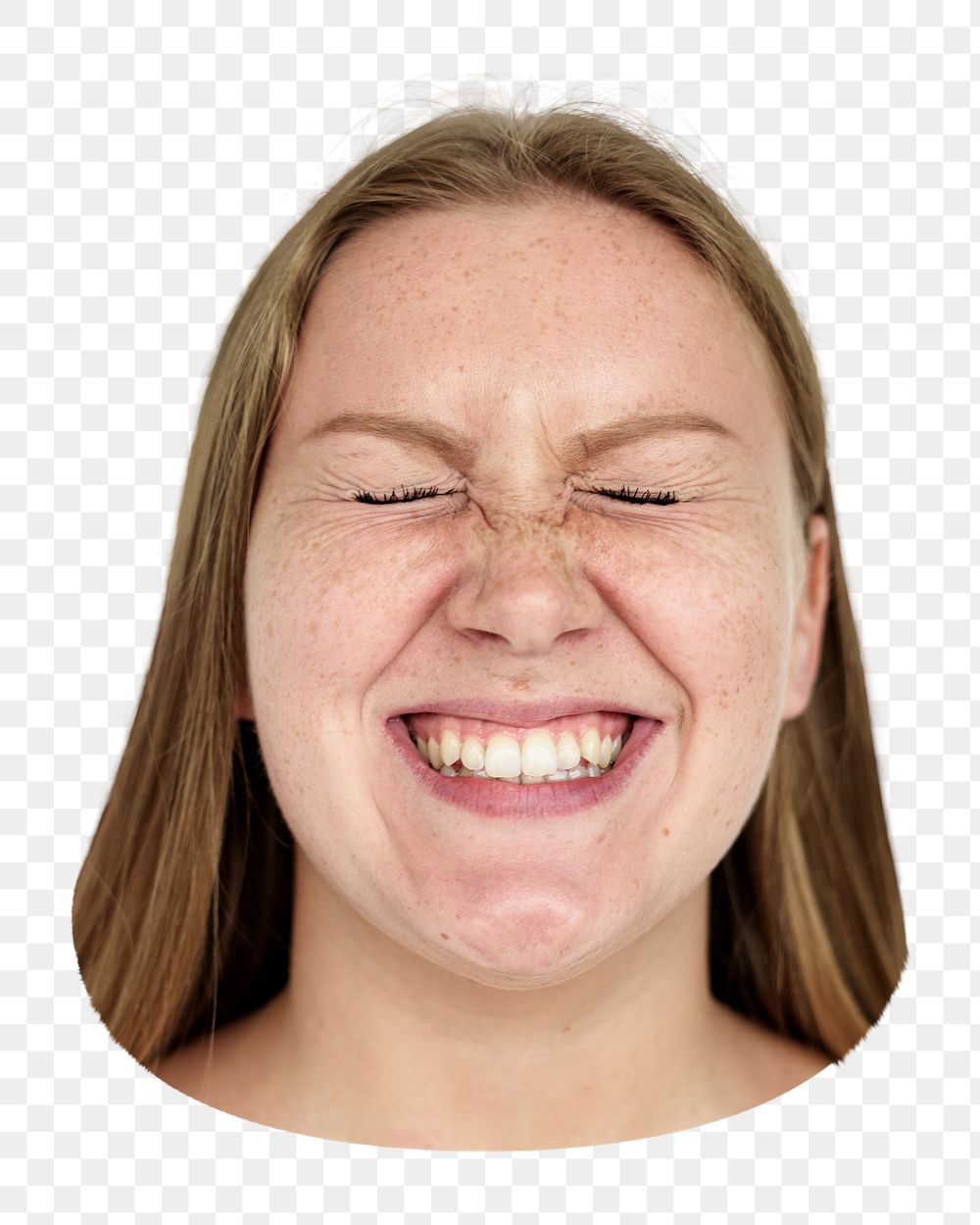 woman smiling png, transparent background