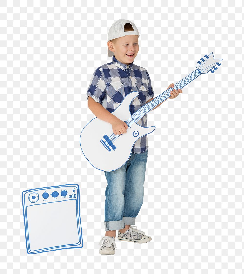 Kid Musician png, transparent background