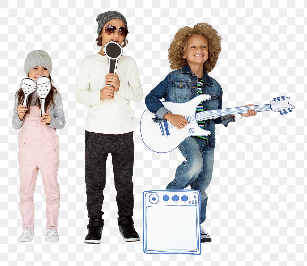 Children  Music Band png, transparent background