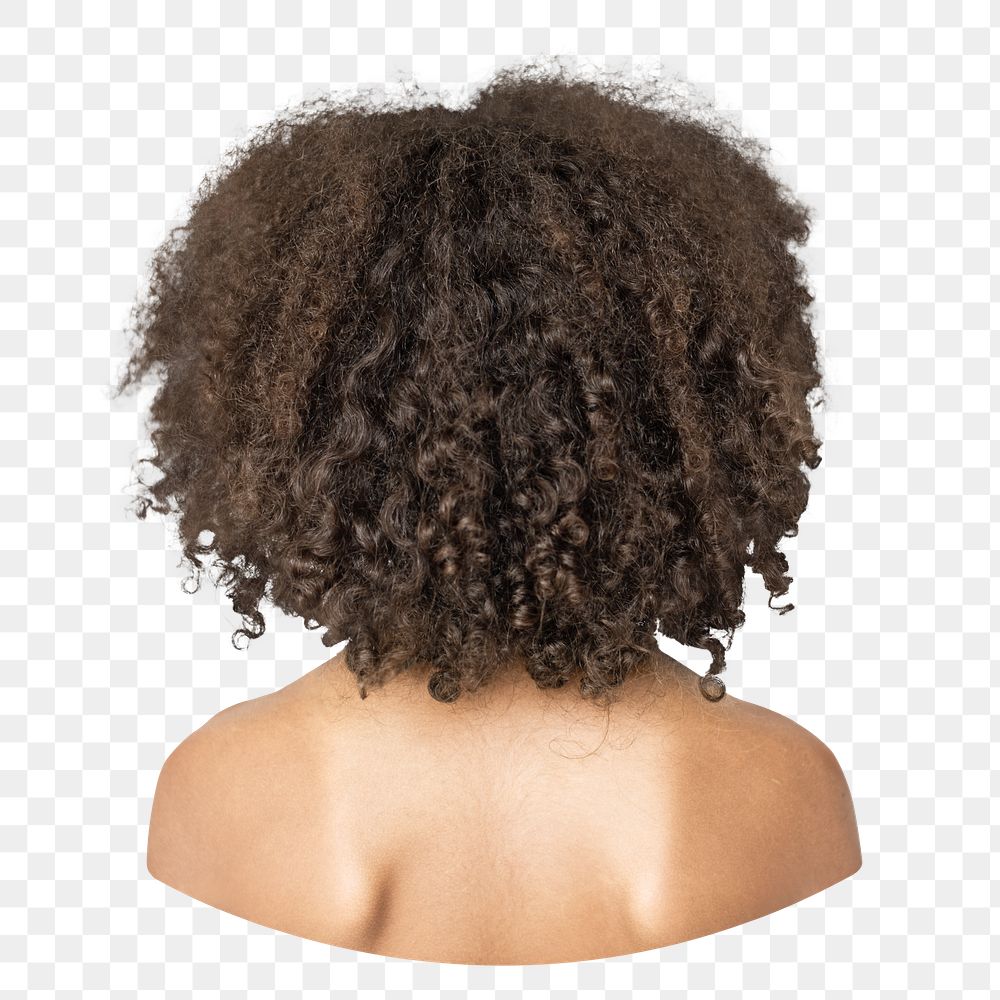 Png black woman back, isolated image, transparent background