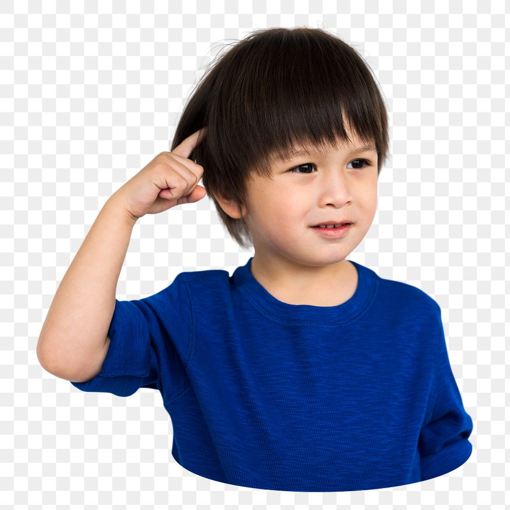 Asian kid png element, transparent background
