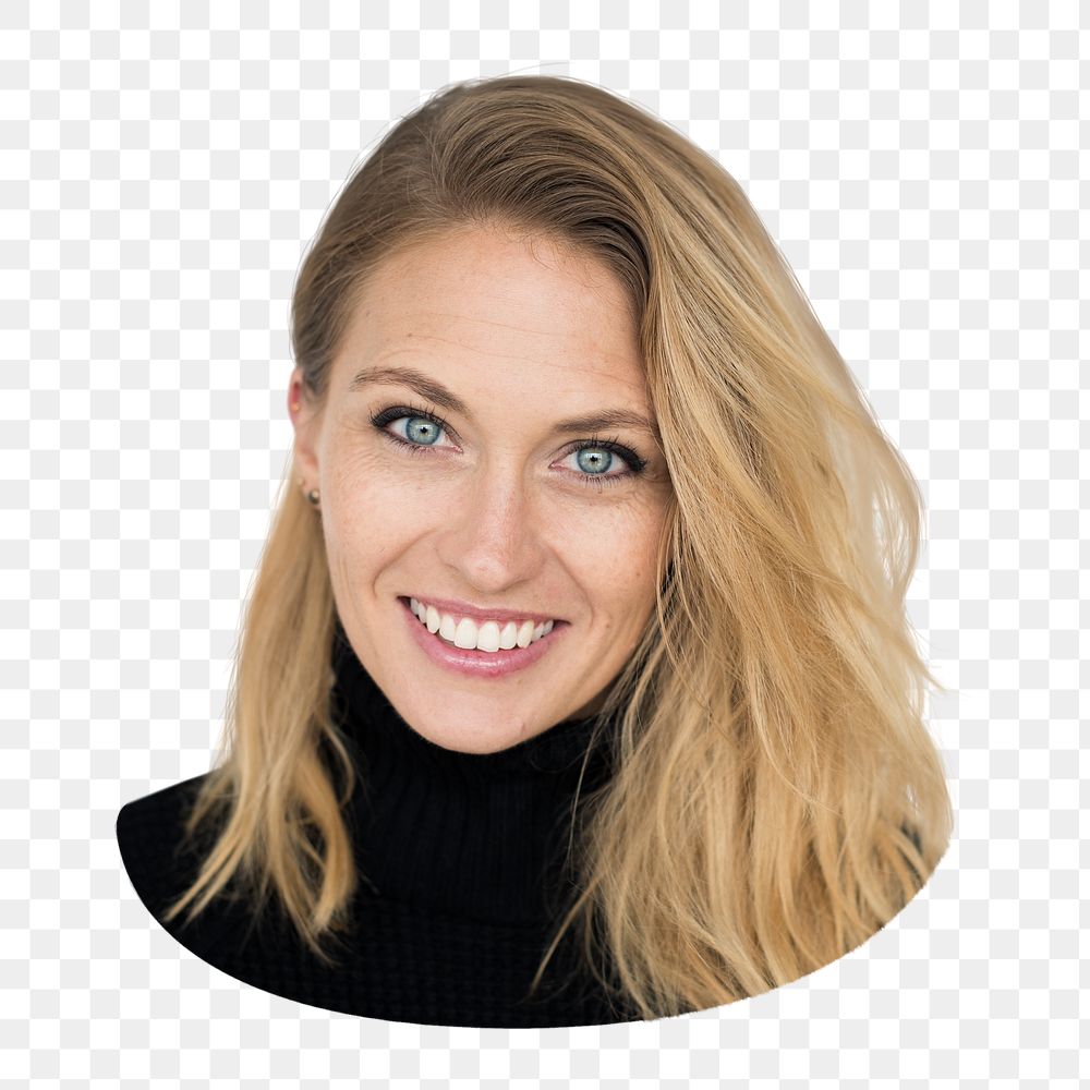 smiling blonde woman png, transparent background