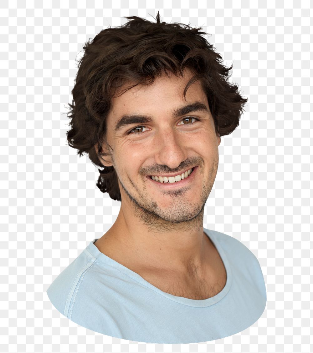 Happy man png element, transparent background