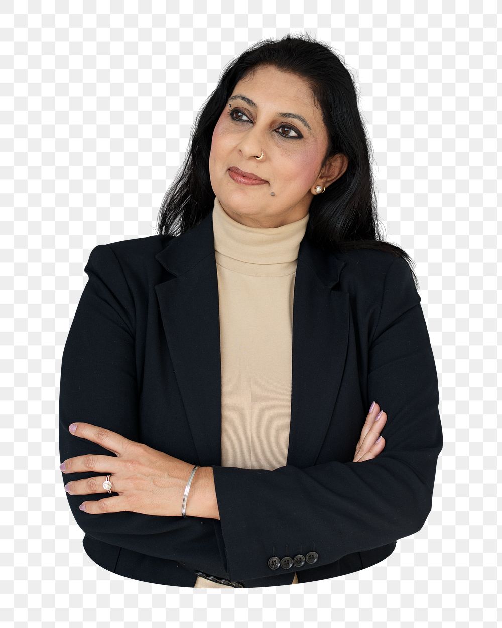 Indian businesswoman png element, transparent background