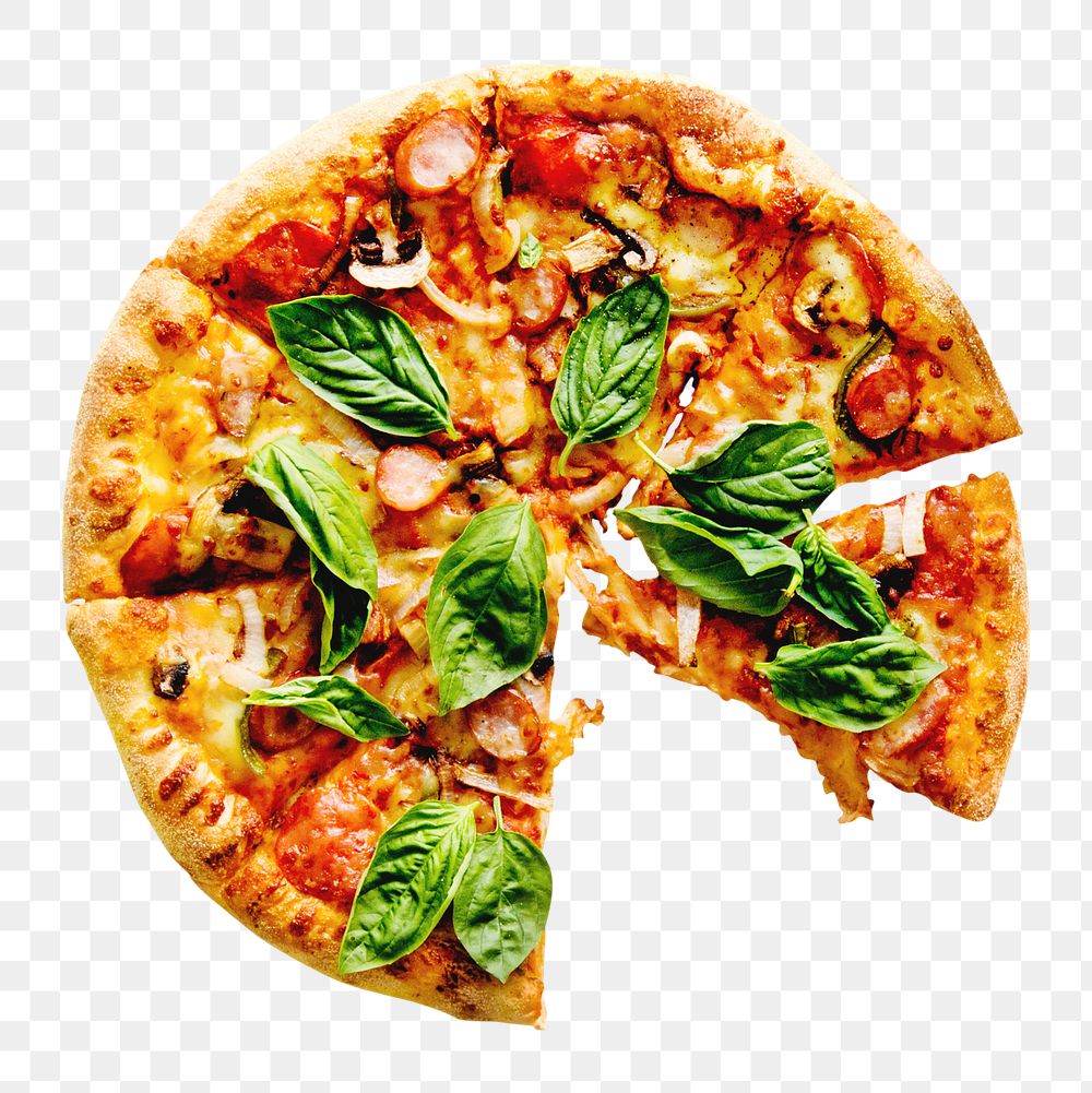 Pizza png collage element, transparent background