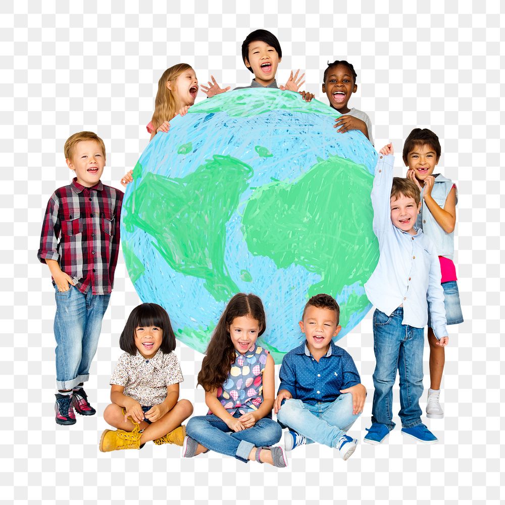 Png global children diversity, isolated image, transparent background