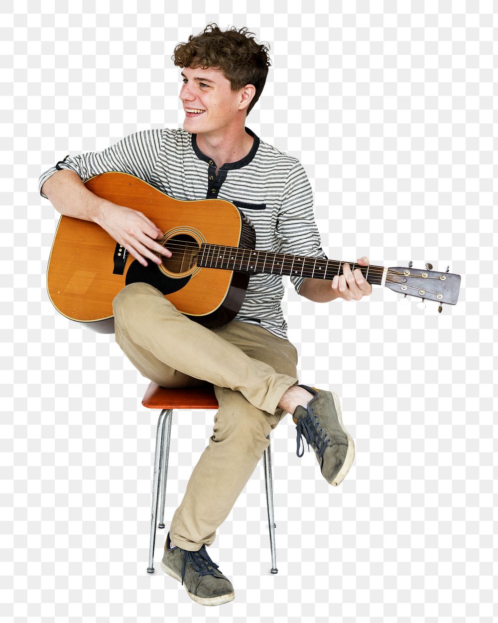 Young musician png, transparent background