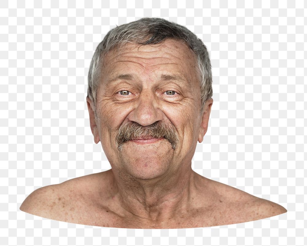 Senior man png element, transparent background