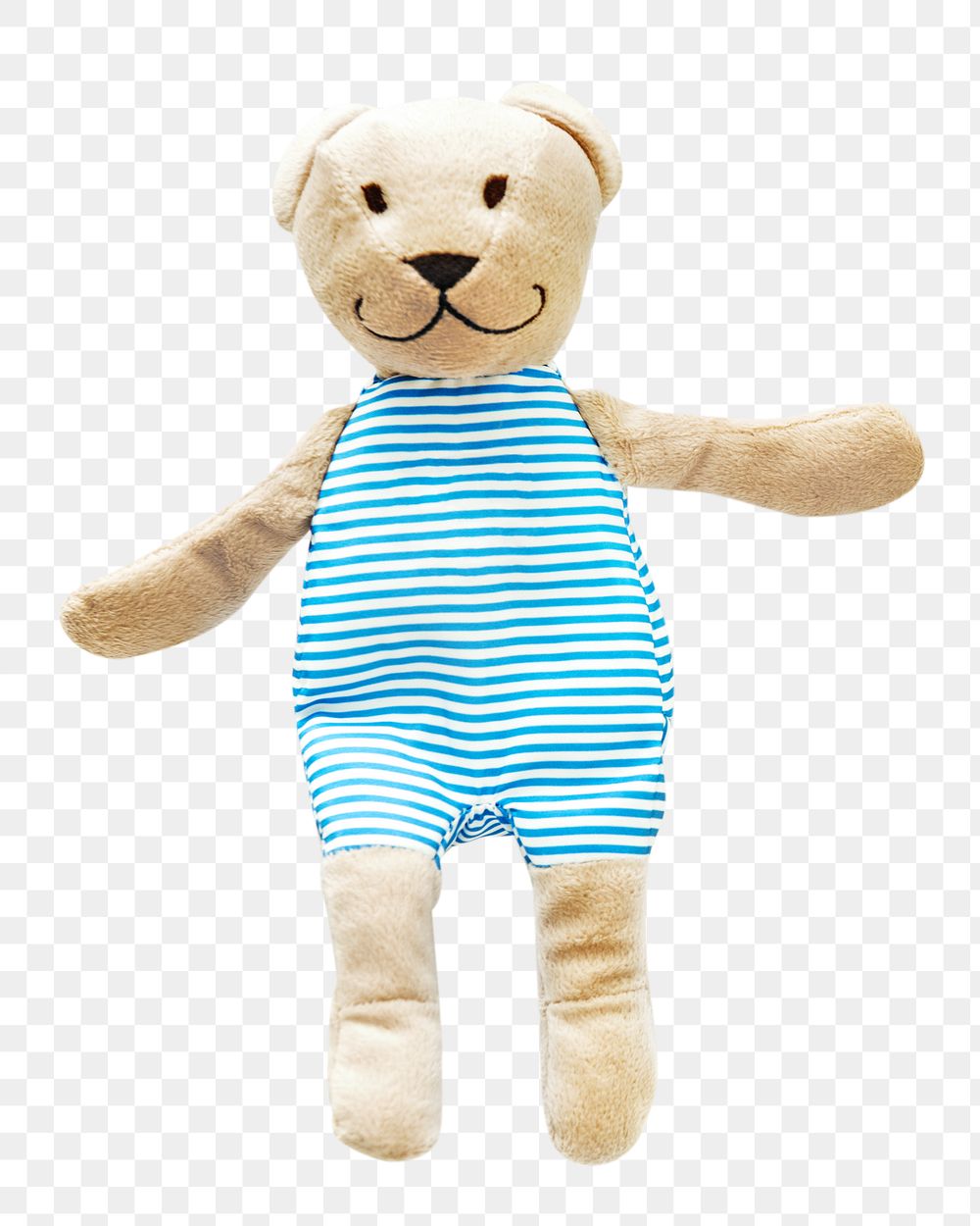 Png baby blue bear doll, isolated object, transparent background
