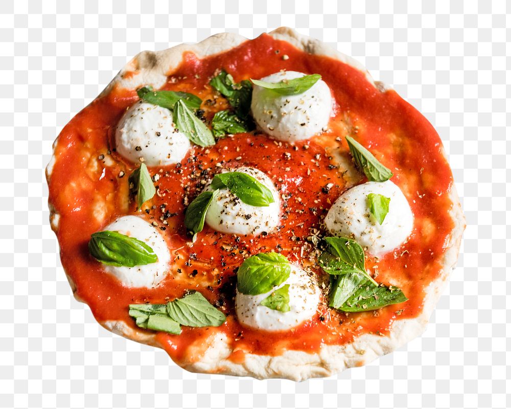 Vegetable pizza png, healthy food, transparent background