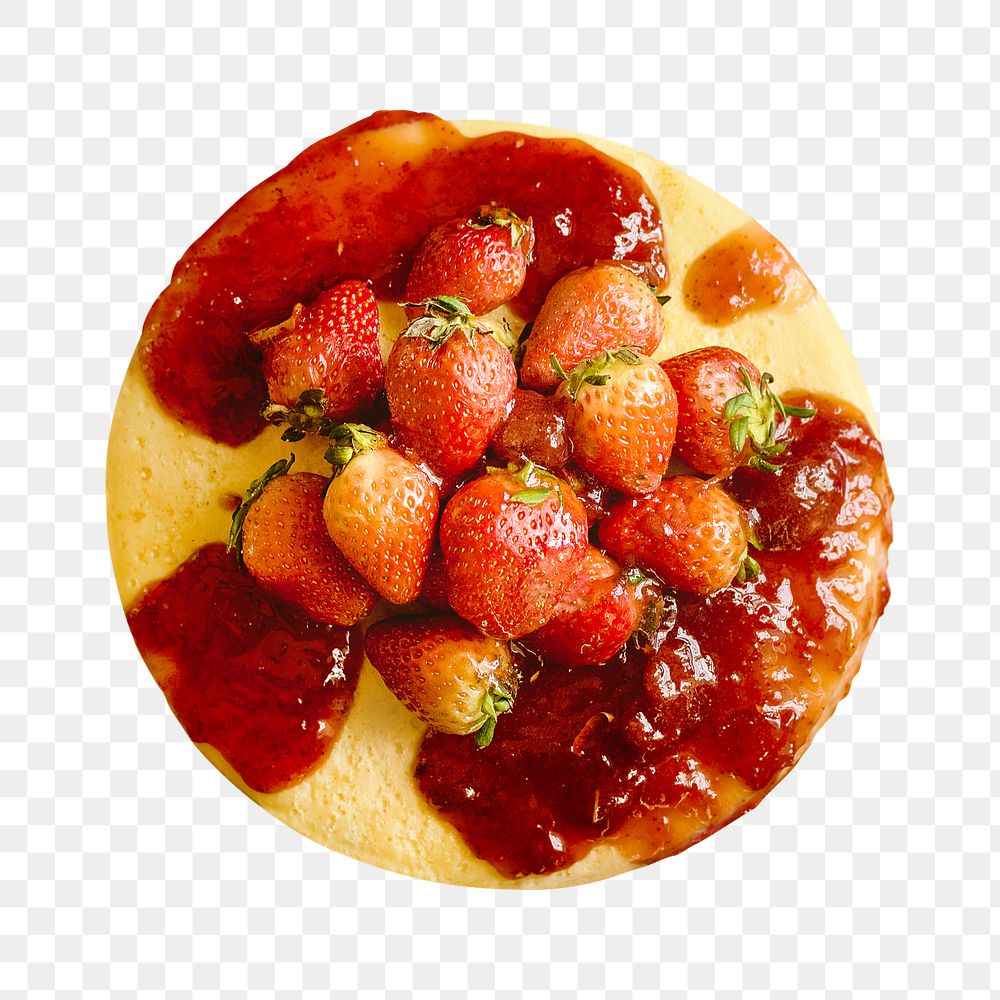 Strawberry pancake png, food element, transparent background