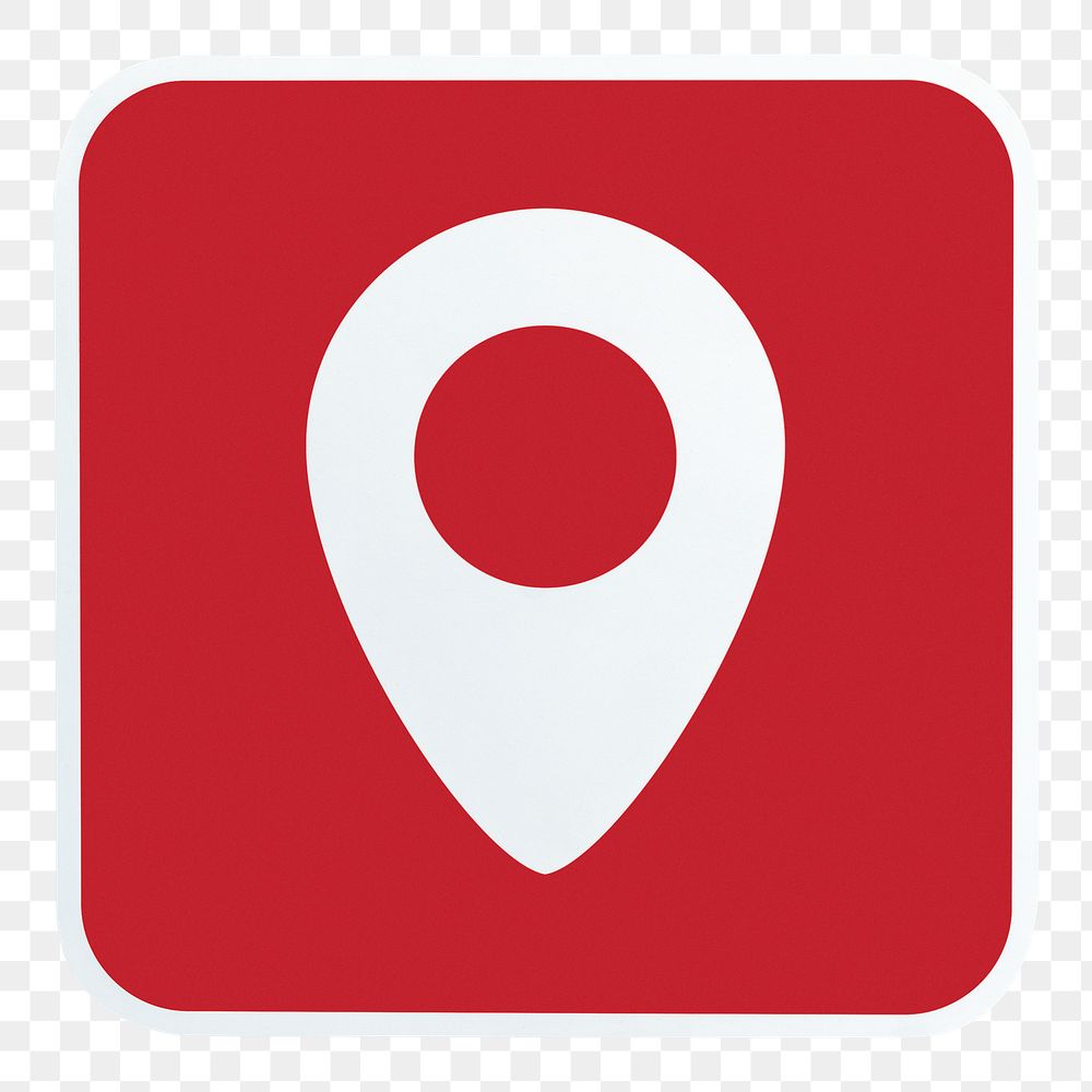 PNG Check-in pin red button icon transparent background