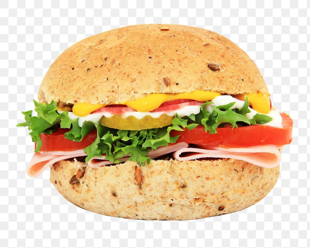 Hamburger food png, transparent background