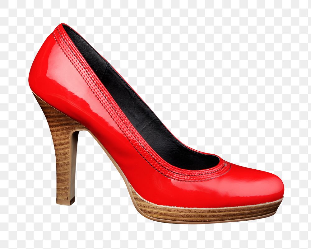Red heels png, isolated object, transparent background