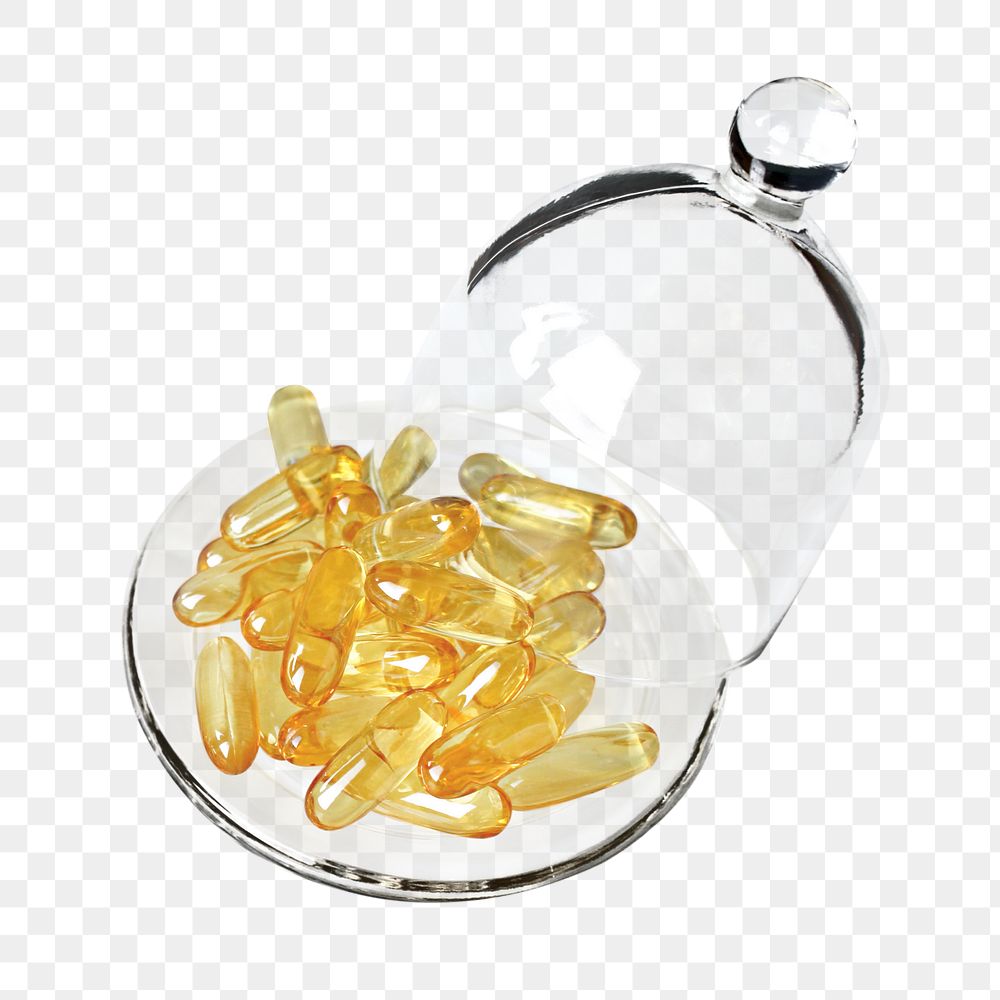 Capsule oil supplement png, transparent background