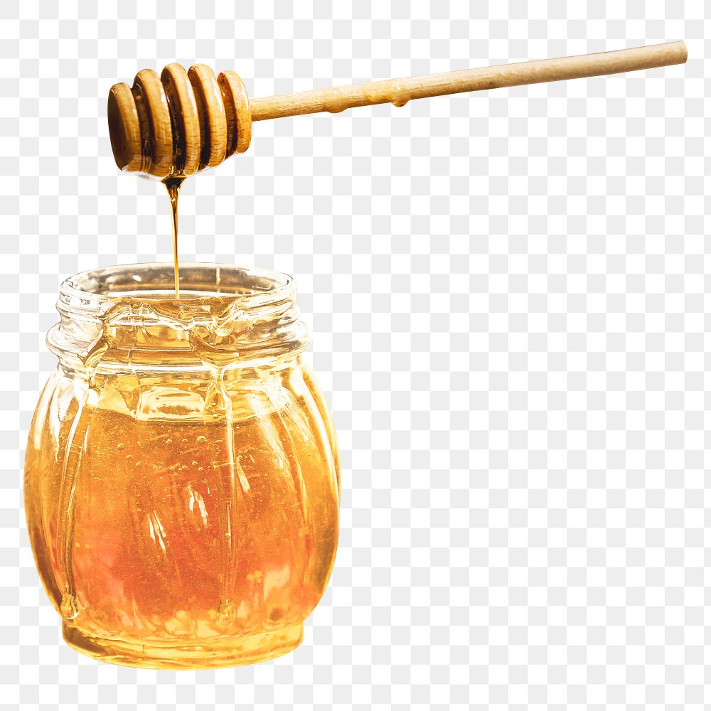 PNG honey in a jar, collage element, transparent background