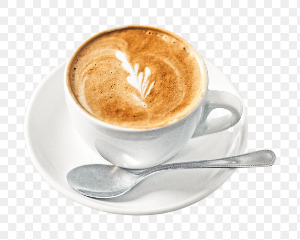 Hot latte coffee png, transparent background