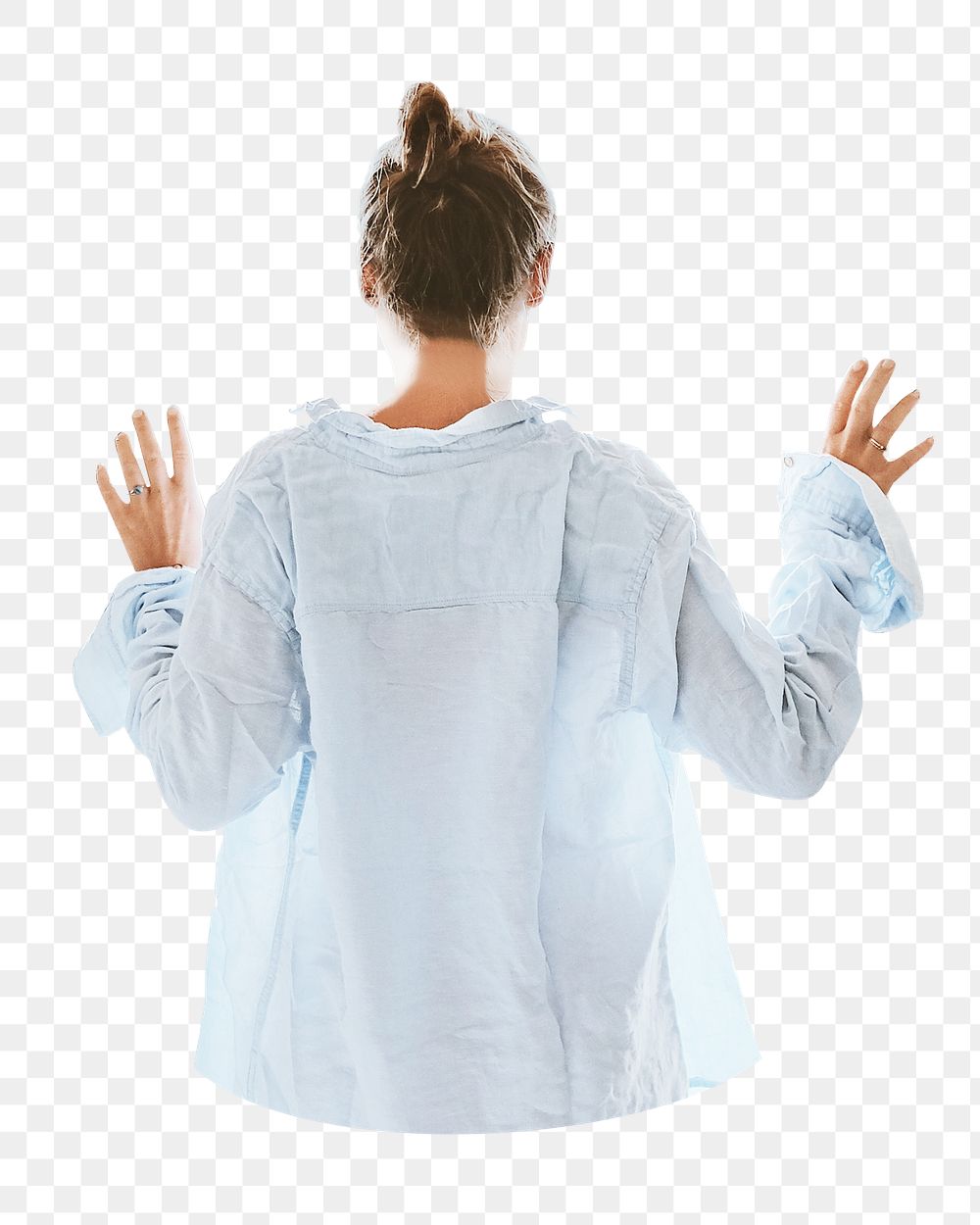 Woman png wearing shirt-dress, transparent background