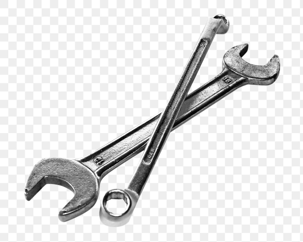 Png metal wrench, isolated image, transparent background