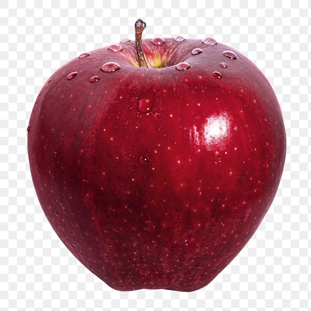 Red apple png, transparent background