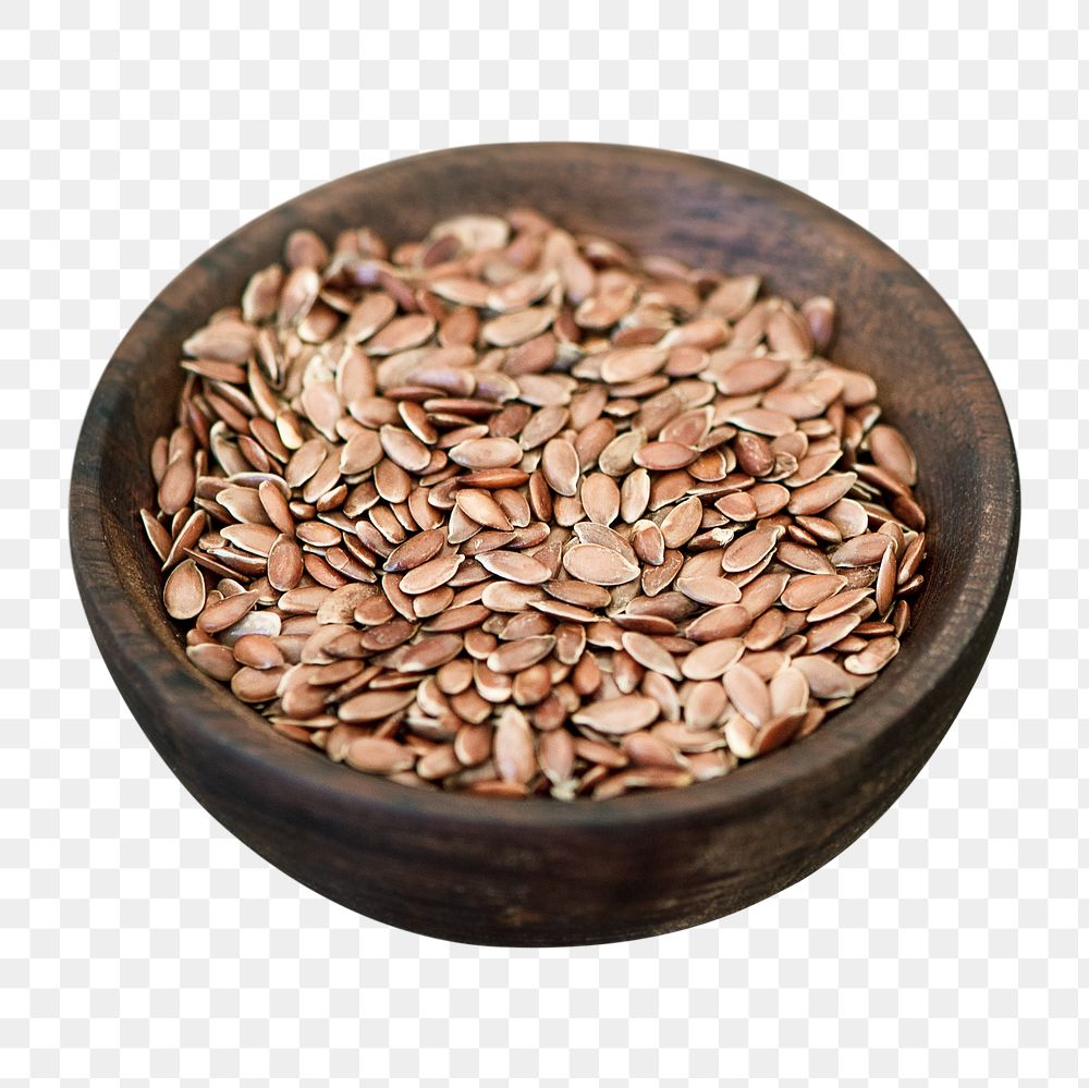 Brown flax seed png, transparent background