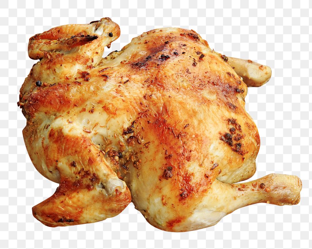 Thanksgiving roasted chicken png, transparent background