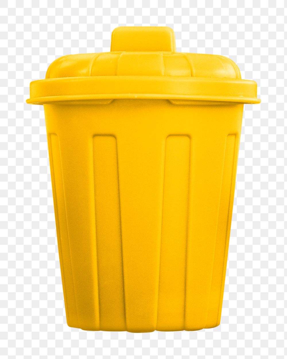 Png yellow garbage bin, isolated collage element, transparent background