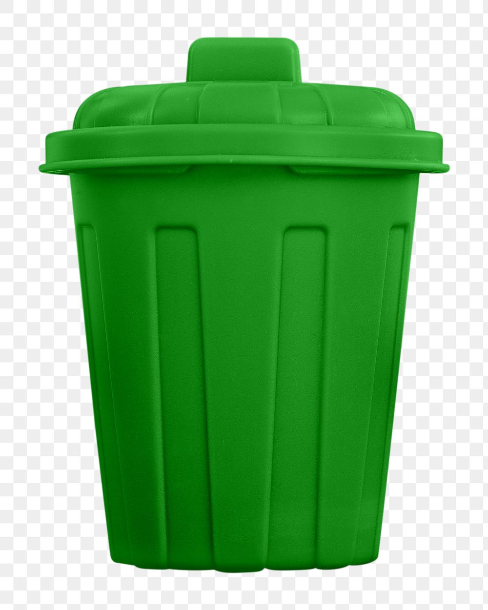 Png green garbage bin, isolated collage element, transparent background