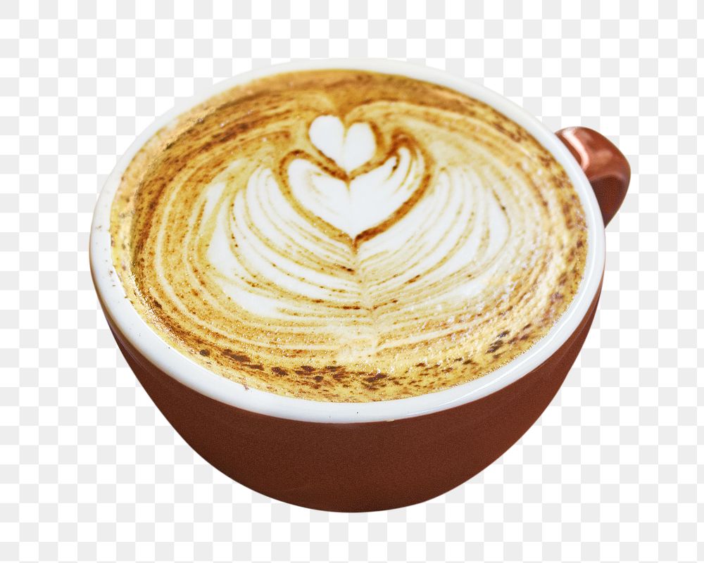 Latte coffee png, transparent background