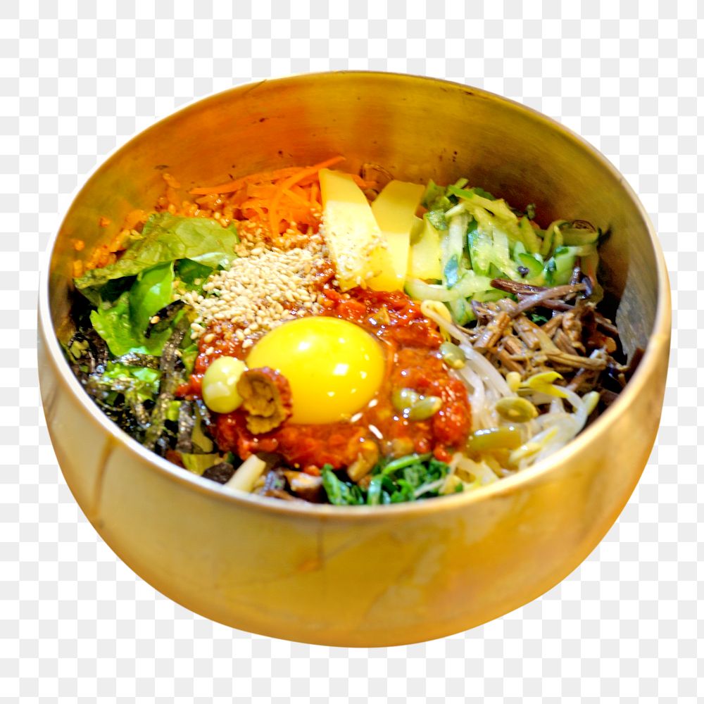 Bibimbap png Korean cuisine, transparent background