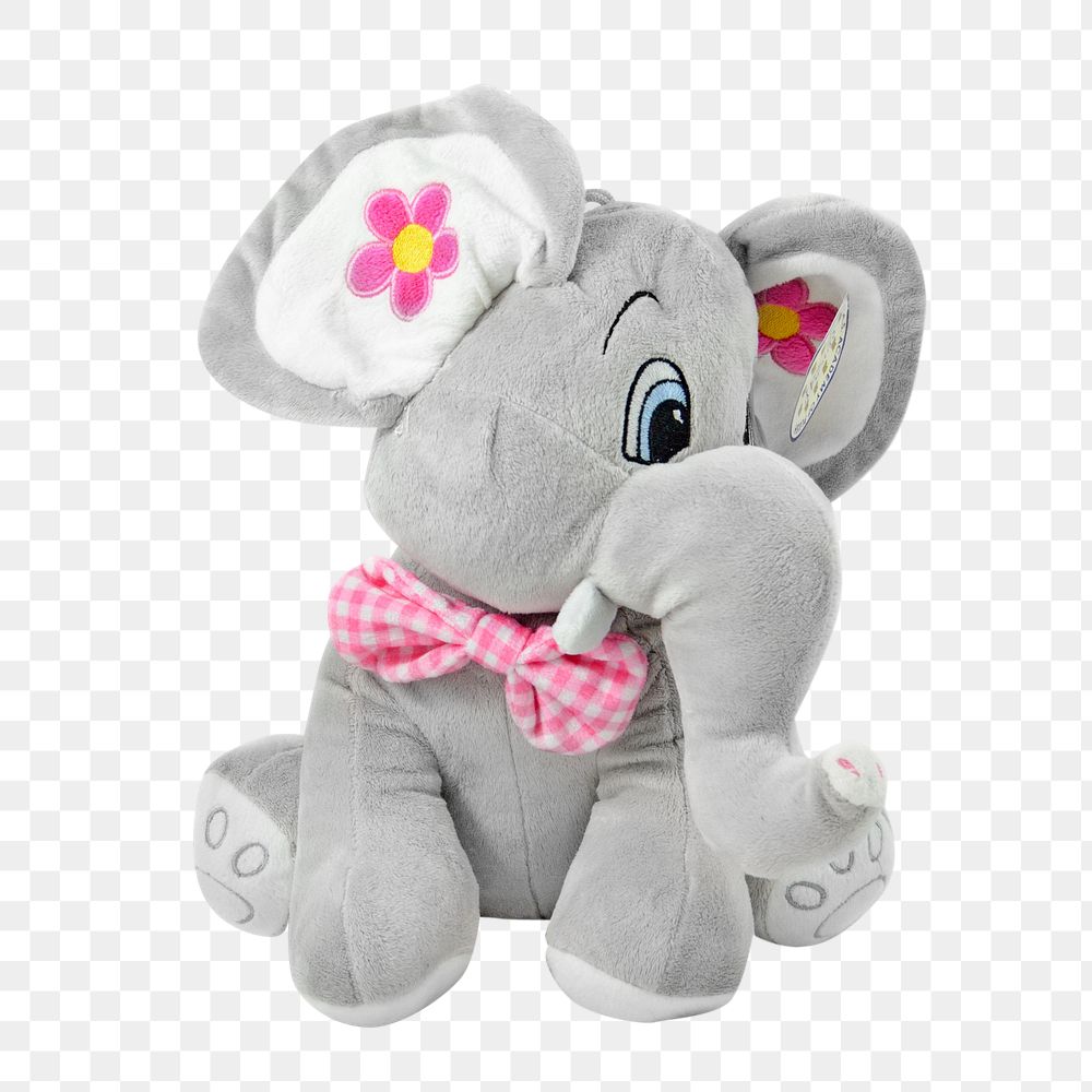 Png elephant doll, isolated object, transparent background