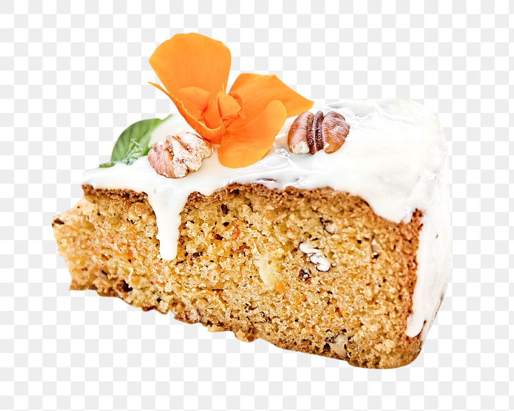 Carrot cake slice png, transparent background