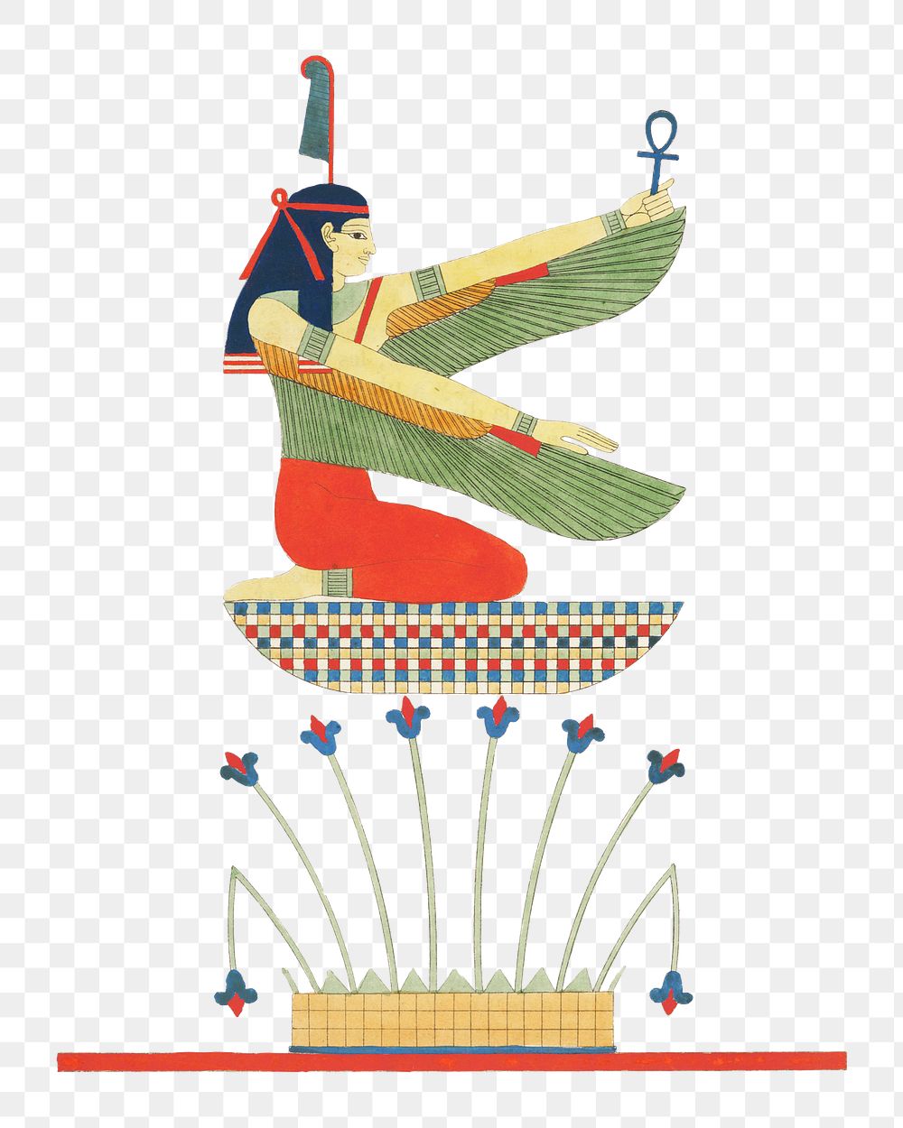 Egypt goddess png illustration, colorful design on transparent background