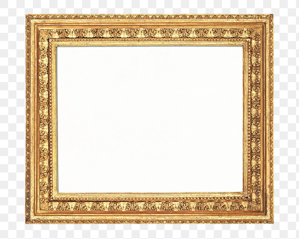 Gold vintage frame png element, transparent background. Remixed by rawpixel.