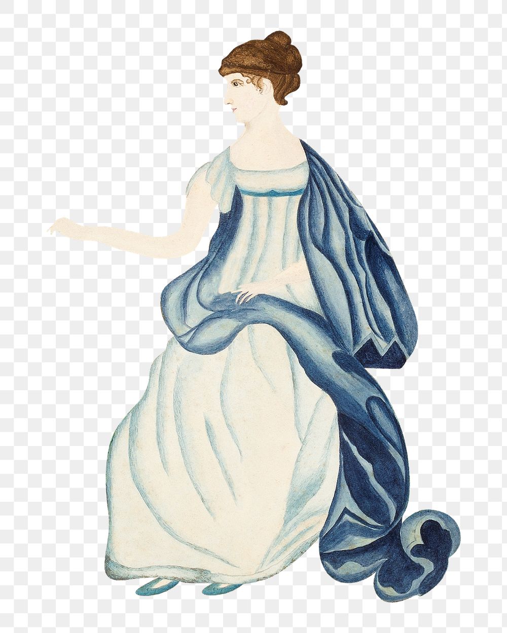 Victorian woman png, vintage illustration by Sarah P. Wells, transparent background. Remixed by rawpixel.