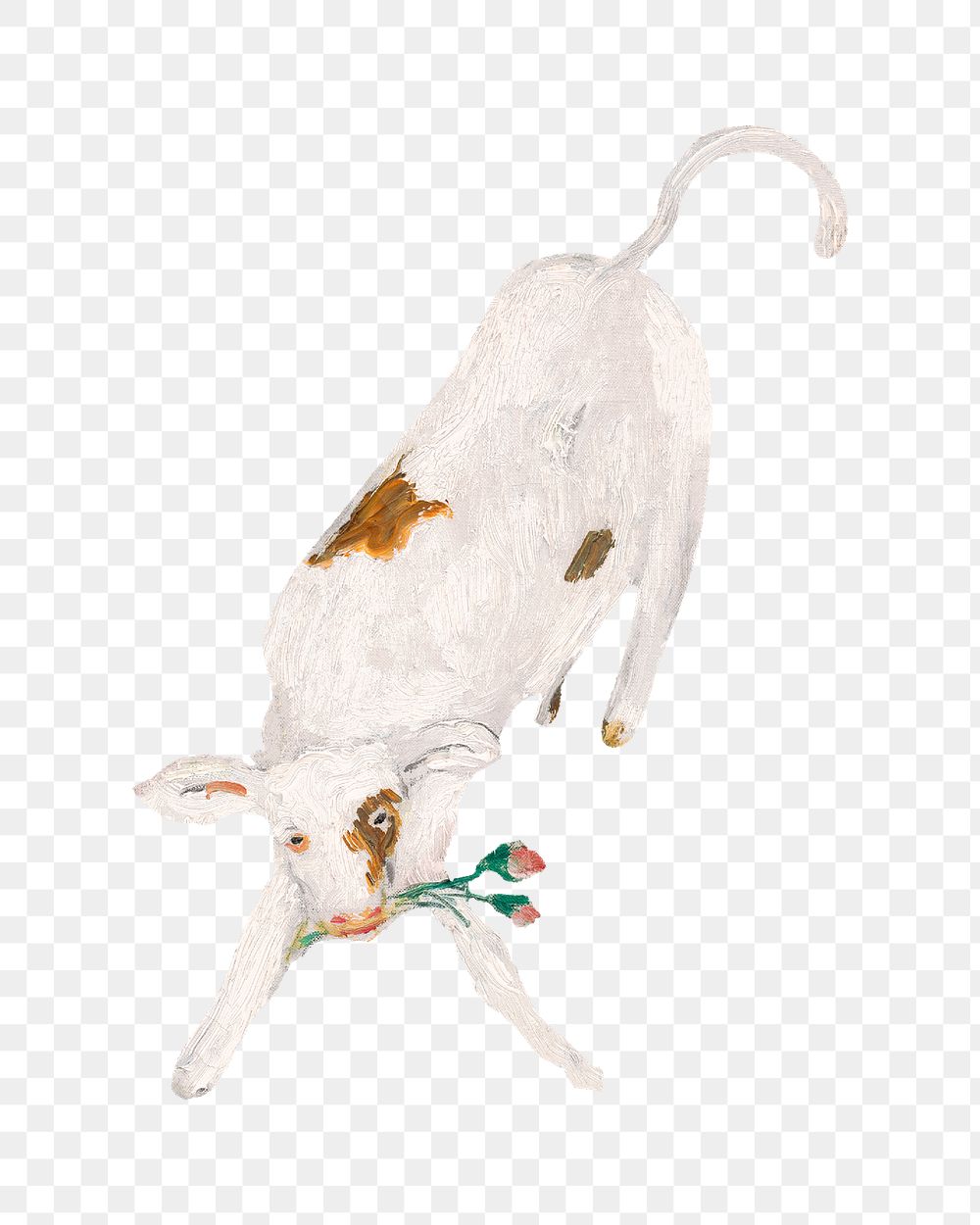 Calf png baby cow, animal illustration by Cyprian Majernik on transparent background. Remixed by rawpixel.